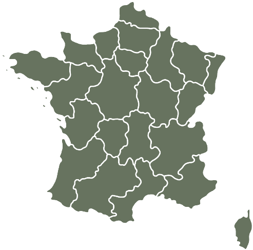 Carte de France des régions où FnB Concept peut implanter le concept